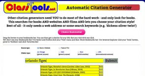 Online citation generator for student projects